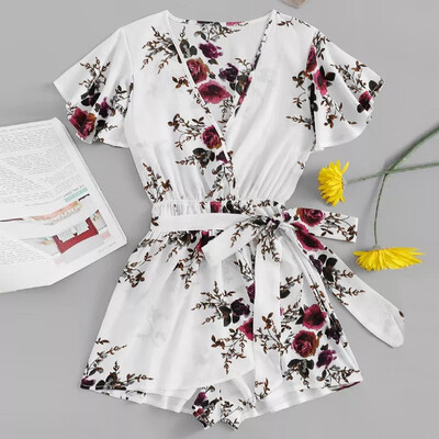 

Sexy Bodysuit Women Free Shipping 2019 European And American Style Autumn Winter Leisure Holiday Print Jumpsuit Female
