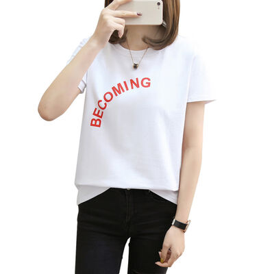 

Kawaii girl Letter Print Women T-shirts Tops Korean Style Fashion White Black Khaki O-Neck Short Sleeve Harajuku Casual Tshirt