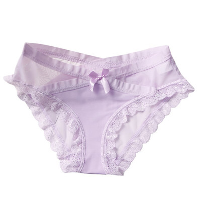 

Hot Sexy Bow Net Yarn Lace Wrap Intimates Women Underwear Transparent Lingerie Panties Briefs