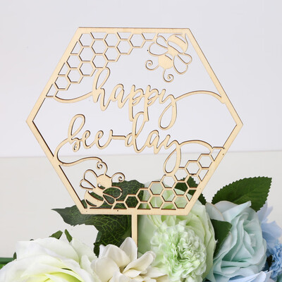 

Gobestart Wooden Cake Topper Wedding Party Kids Happy Birthday Married Cake Decorating