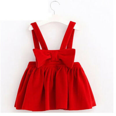 

Christmas Toddler Kids Baby Girl Bow Princess Velvet Tutu Skirt Dress Clothes