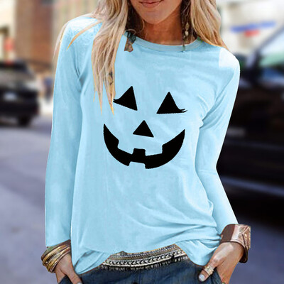 

Tailored Womens Casual Print Shirts O-Neck Long Sleeve Top Loose T-Shirt Blouse
