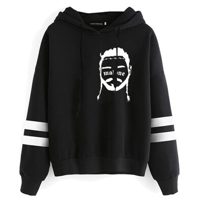 

Herqw61 Unisex Rapper Post Malone Women Hoodie Celebration Splatter Striped Sleeve Pullover Sweatshirt