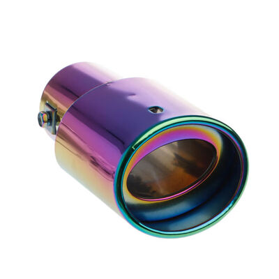 

1pc Universal Car Rear Round Stainless Steel Exhaust Pipe Tail Muffler Tip Decor