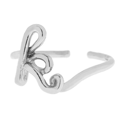 

Silver A-Z 26 Letters Initial Name Rings Women Men Weeding Couple Jewelry