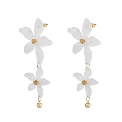 

1 Pair Ethnic Women Earrings Girl Unique Flower Acrylic Peandant Ear Rings Evenning Party Prom Beach Ear Studs