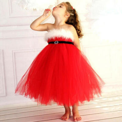 

Toddler Kid Baby Girl Christmas Xmas Sleeveless Tulle Dress Princess Party Dress