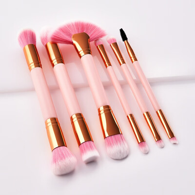 

6pcs Double-Head Makeup Brushes Set Angled Flame Top Foundation Powder Blush Concealer Eyebrow Portable Makeup Brush Cosmetics