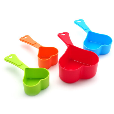 

4 Pcs Plastic Measuring Spoons Cups Set Coffee Scoop Baking Cooking Practical