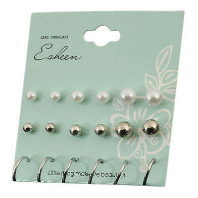 

18pcs Earring Set Cuff Simulated Vintage Clip Fashion For Stud Chic Men Crystal boho style