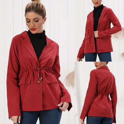 

Toponeto Fashion Women Elegant Style Long Sleeve Turn Down Collar Elegant Slim Suit Coat