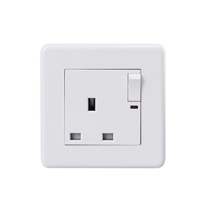 

UK Standard Wall Socket With Switch Three Hole 13A 250V Panel Electric Wall Power Switched Socket With Neon