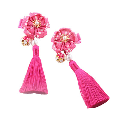 

Childrens Hairpin National Fringe Pearl Decoration Baby Flower Hairpin New Baby Girl Fringed Hair Accessories