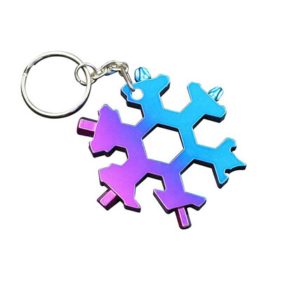 

19-In-1 Multi-Tool Wrench Combination Compact Portable Snowflake Keychain Edc Tools