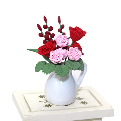 

YIWULASimulation Decoration Dollhouse Miniature Scene Ceramic Flower Pretend Play Toy