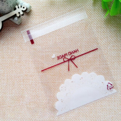 

100Pcs Lovely Cartoon Flower Cookies Biscuits Bags Self-Adhesive Party Wedding Bag Cake Candy Gift Bags Baking Package 10X10Cm
