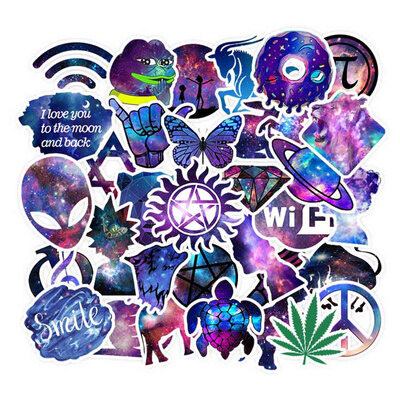 

50 P cs\Set P v c Waterproof Girls Kawaii Pink Blue Yellow Sticker Toys Luggage Stickers For Motor Car Suitcase Laptop Decals