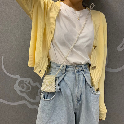 

New Female Knit Cardigan Sweater Coat Short Female Knitted Jacket Female 5 color