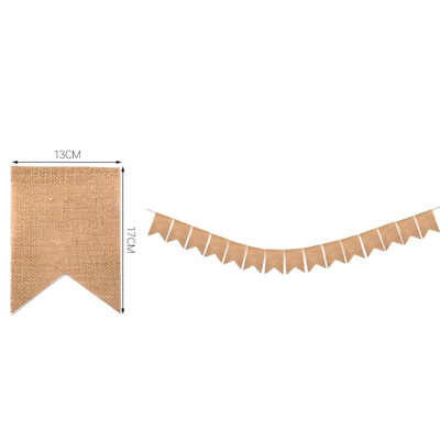 

15pcs Burlap Banner Diy Party Decor For Birthday Wedding Baby Shower And Graduation Linen Pull Flag Camping Party Decor