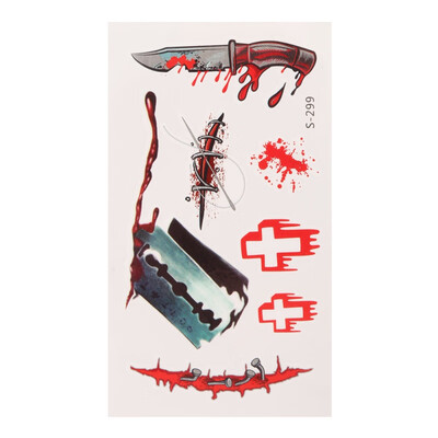 

Halloween Zombie Scars Tattoos With Fake Scab Bloody Costume Makeup Halloween Decoration Terror Wound Scary Blood Injury Sticker