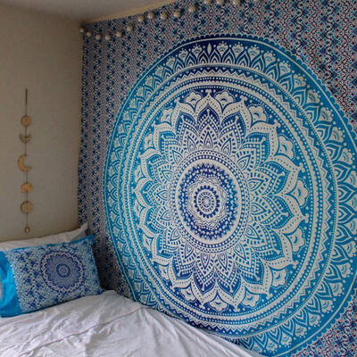 

India Mandala Tapestry Wall Hanging Macrame Wall Cloth Tapestries Psychedelic Night Sky Moon Tapestry Wall Carpet