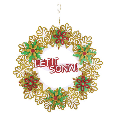 

Tailored 1 PC 35 cm Christmas Holiday Paper Wreath Door Ornament Garland Decoration