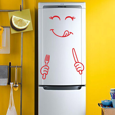 

〖Follure〗Cute Sticker Fridge Happy Delicious Face Kitchen Fridge Wall Stickers Art