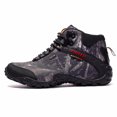 

Winter high mens waterproof&breathable hiking shoes rubber soles sneakers hiking camping camouflage shoes