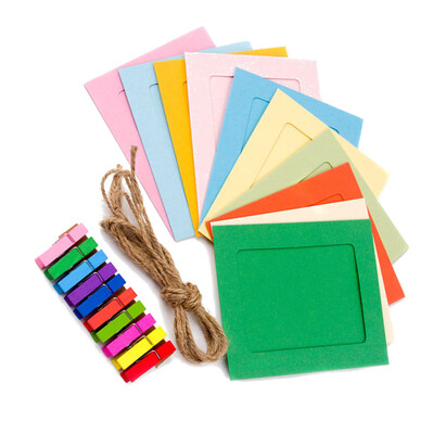 

10pcs Colorful Paper Photo DIY Wall String Clip Picture Hanging Album Frame Party Decorations