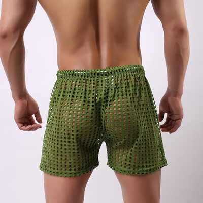

Tailored Mens Sexy Underwear Shorts Mens Flat Corner Fishing Net Sexy Underwear