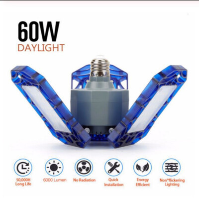 

LED Garage Light 60W LED Ceiling Light Deformable Folding Pendant Light for Warehouse Corridor Stadium