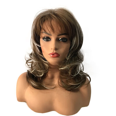 

StrongBeauty Long Wavy BlackGolden BrownBlonde Brown Ombre Wigs Synthetic Wigs Hairpieces For Women