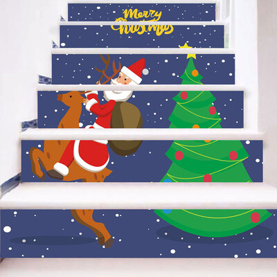

Tailored Christmas 3D Simulation stair stickers Waterproof Wall Stickers DIY Home Decor