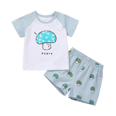 

Children Summer Clothes Cotton Short Sleeve Boys Clothes Tops Shorts 2PCS Baby Body Suit Cartoon kids Girls Clothes Set