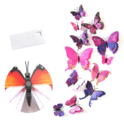 

12pcslot 3D PVC Wall Stickers Magnet Butterflies DIY Wall Sticker Decor Poster Kids Rooms Home Decoration