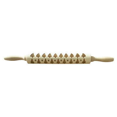 

Tailored Christmas Rolling Pin Engraved Carved Wood Embossed Rolling Pin Kitchen Tool