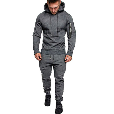 

Toponeto Mens Autumn Splicing Zipper Print Sweatshirt Top Pants Sets Sport Suit Tracksuit