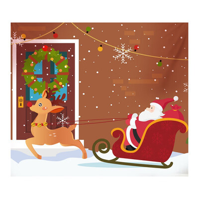 

130150cm Christmas Theme Tapestry Xmas Holiday Wall Hanging Tapestry Home Room Decoration