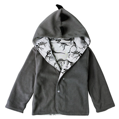 

New Autumn Cute Gray Kids Baby Boys Cartoon Dinosaur Print Hoodie Outwear Coat Baby Winter Cool Wind Coat Jacket Girl Boy