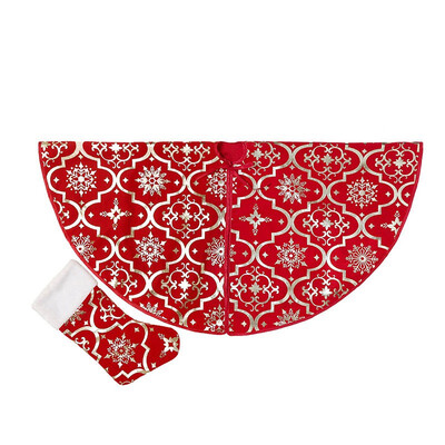 

120cm Christmas Tree Skirt With Christmas Stocking Snowy White Xmas Tree Aprons Christmas Decorations for Home New Year Carpet