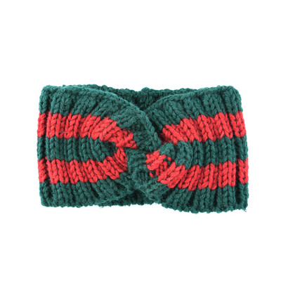 

Gobestart Color Matching Knit Cross Wool Hair Band Ear Protection Hand-Woven Fashion Warm