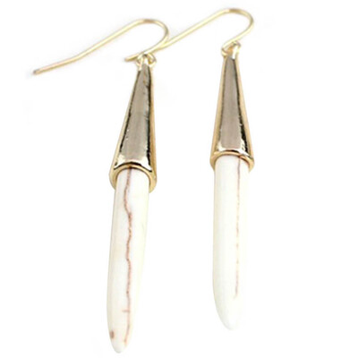 

New Mode Style Fashionable Vintage Natural Stone Color Drop Earrings 2 Color Fashion Jewelry For Women Birthday Gifts
