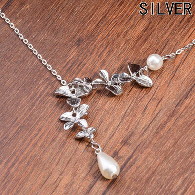 

Fashion Orchid Flower Pendant Gold Silver Plated Flower Necklace Charm Jewelry For Women Dress Accessories Gift
