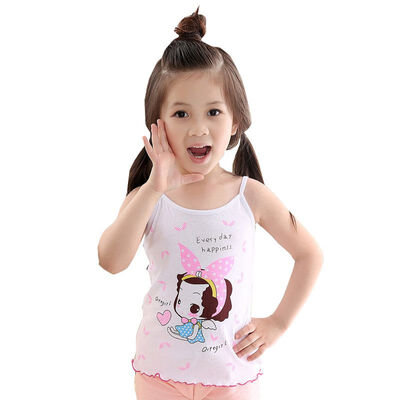 

Fashion Summer Baby Girls Vest Cotton Cartoon Sleeveless Breathable Kids T-shirts Tops New Baby Girls Clothes