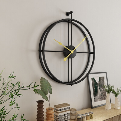 

NeillieN retro wall clock living room simple clock library craft clock Scandinavian iron art
