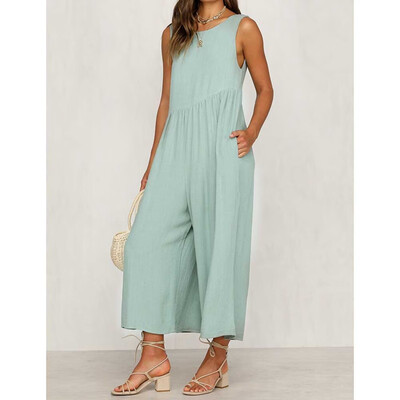

Hanging Bandwidth Pine Jumpsuit Sexy Halter Pocket Decoration Casual White Yellow Black Blue Army Green Earth Red Six