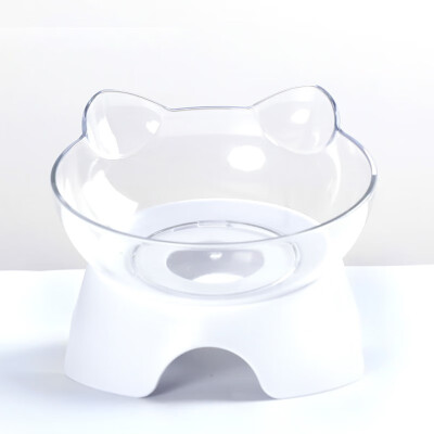 

Pet Cat Bowl Protect Cervical Vertebra Tilt Mouth Drinking Water Dual-use Transparent Bowls Food Storage For Dogs Cats