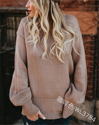 

European&American long sleeved round neck sweater