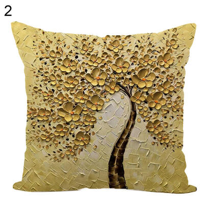 

Flower Plant Painted Throw Pillow Case Cushion Cover Sofa Bed Car Office Decor