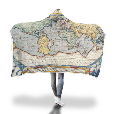 

Toponeto Constellation Map Series Plush Hooded Blanket Lichens Hooded Blanket 150x200cm